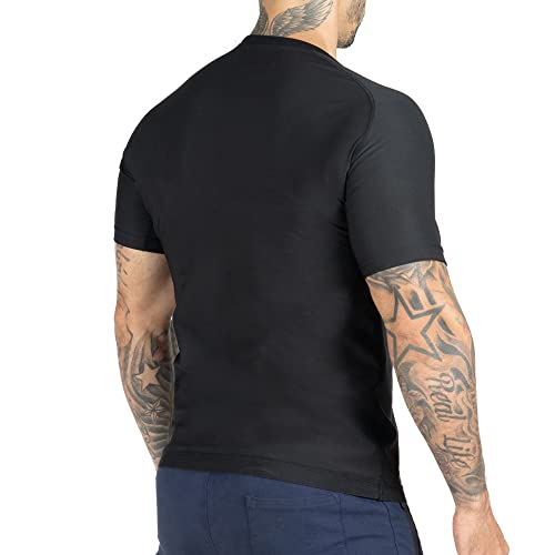 Kewlioo Men's Sauna Suit Shirt - Heat Trapping Sweat Compression Vest, Shapewear Top for Men, Sweat More & Look Great, Gym Workout Exercise Versatile Heat Shaper Jacket (Gray Camo, S)