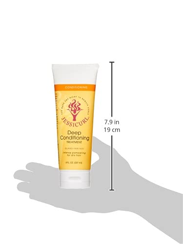 Jessicurl, Deep Conditioning Treatment, Island Fantasy, 8 Fl oz. Deep Conditioner for Dry Damaged Hair, great Anti Frizz Hair Mask and Leave in Conditioner for Curly Hair