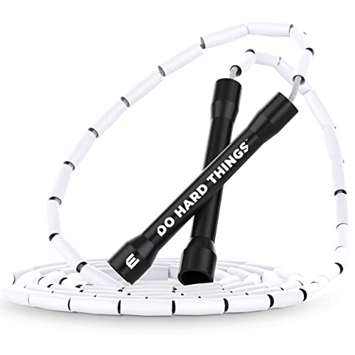 Elite Jumps Beaded Jump Rope | Adjustable Jump Ropes for Fitness w/Unbreakable Handles and Shatterproof Beads | Crossover Jump Rope, Perfect Addition to Your Exercise Equipment | Segmented Jump Rope