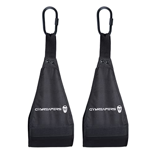 Gymreapers Hanging Ab Straps For Core Strength and Abdominal Training - Padded Adjustable Arm Supports For Bodyweight Exercises (Black)