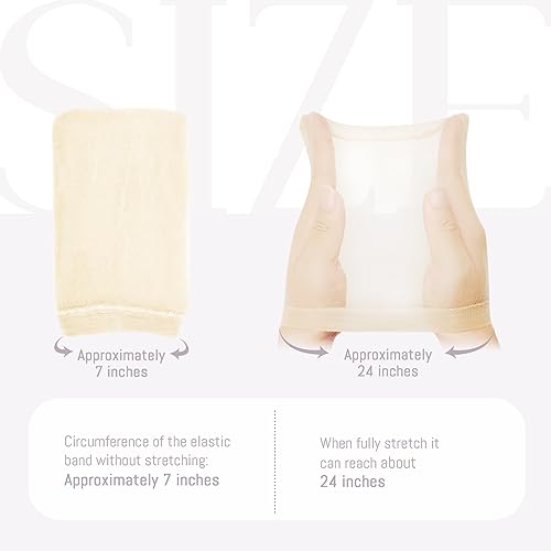 MYKURS HD Wig Cap for Women, Transparent Bald Cap for Lace Front Wigs, Beige 24 PCS