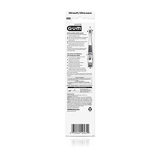 GUM Crayola Toddler Pip-Squeaks Toothbrush, Ultra Soft Bristles, Tapered Head, Ages 2+, 2 Count