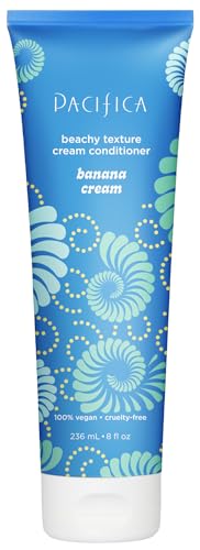 Pacifica Banana Cream Beachy Texture Conditioner – Texturizing Hair Treatment for Natural Beachy Waves, Hydrates & Adds Tousled Body, for All Hair Types Clean Beauty Vegan & Cruelty-Free, 8 Fl Oz