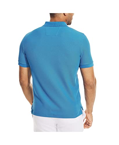 Nautica mens Sustainably Crafted Performance Deck Polo Shirt, Spinner Blue, X-Small US