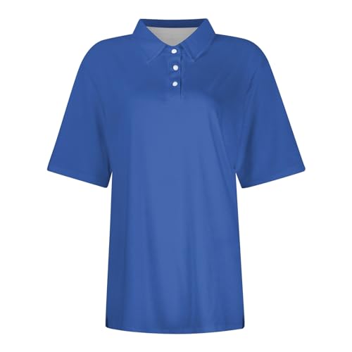 Womens Summer Tops,Prime of Day Deals Today 2024 Polo Shirts for Women Button Down Shirts for Women Business Casual Tops for Women Summer Blouses for Women 2024 Patriotic Shirts（Aa-Blue，XXXL）