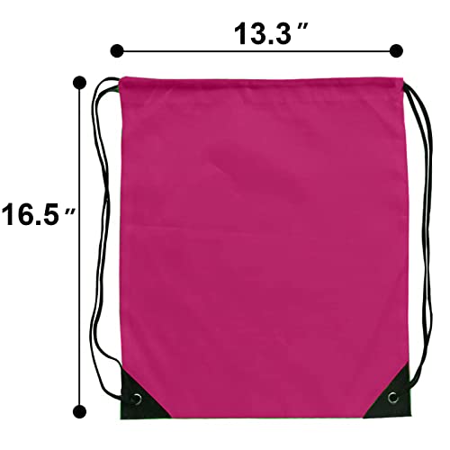Grneric Drawstring Backpack Bulk 42 Pcs String Backpack Drawstring Bags Cinch Bag Sackpack for Men Women Gym (Red)