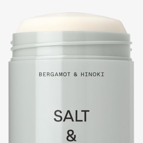 SALT & STONE Gel Deodorant for Women & Men | Bergamot & Hinoki | No Aluminum & No Baking Soda | Free From Parabens, Sulfates & Phthalates (2.6 oz)