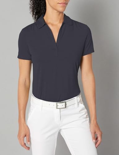 Callaway Women's Golf Short Sleeve Tonal Stripe Polo Shirt, Black, X-Large