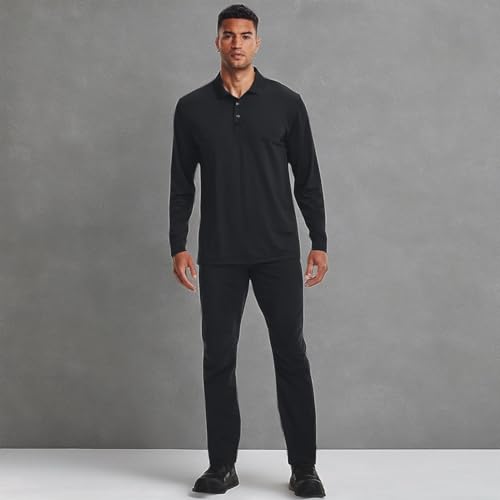 Under Armour Men's Tac Performance Polo Long Sleeve 2.0, Black (001)/Black, Small