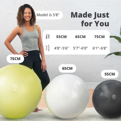 Greater Goods Exercise Ball - Yoga Ball for Working Out, Balance, Stability, and Pregnancy, Avocado Green, 55cm