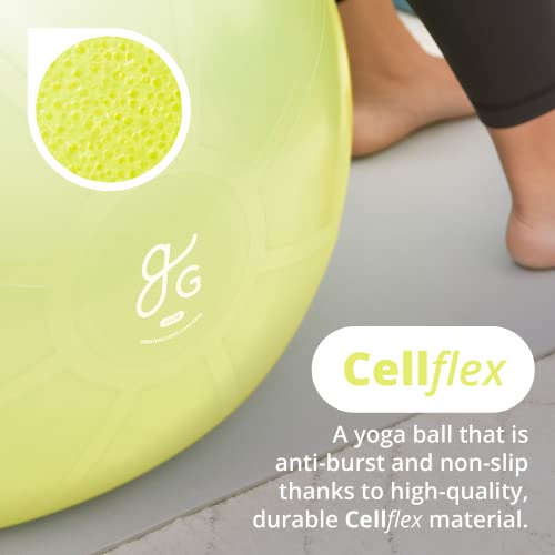 Greater Goods Exercise Ball - Yoga Ball for Working Out, Balance, Stability, and Pregnancy, Avocado Green, 55cm