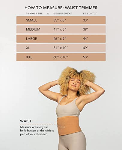 Sweet Sweat Toned Waist Trimmer for Women and Men | Premium Waist Trainer Belt to 'Tone' Your Stomach Area (Clay, Small)