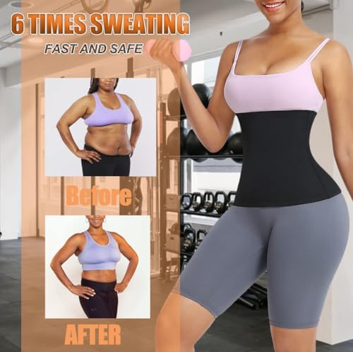 huiming Sauna Suit Waist Trimmer for Women Waist Trainer sweat band for stomach Belt Lower Belly Plus Size (Black, S/M-1)