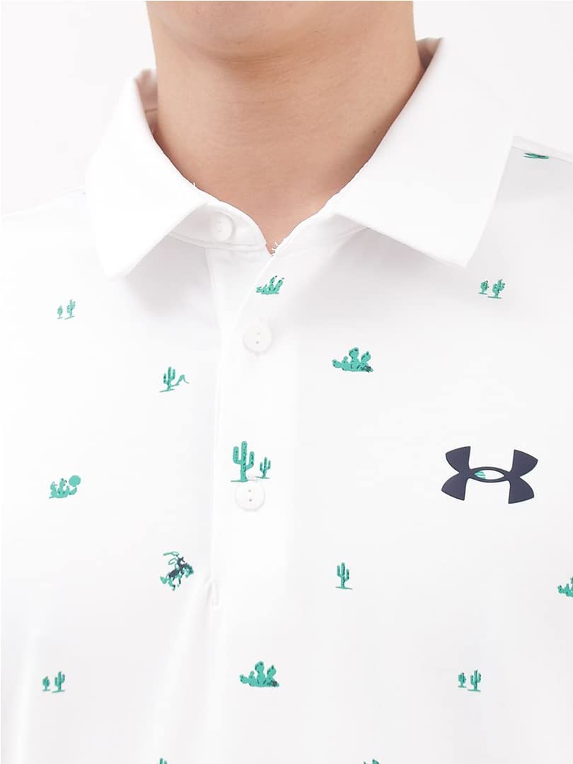 Under Armour Playoff 3.0 Printed Mens Golf Polo Midnight Navy White S
