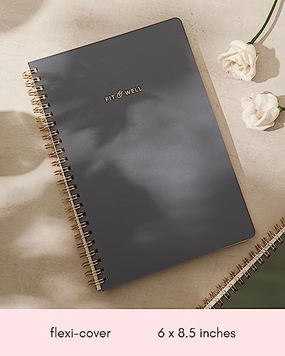 Kunitsa Co. Fitness Journal for Women. Track Workouts, Meals, and Weight Loss. Undated, Fits 120 Workouts (Dusty Blue, 6 x 8.5 in)