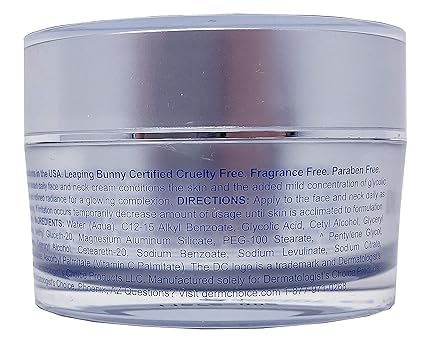 Dermatologist's Choice Facial Enhancement Cream Active Non-Neutralized Glycolic Acid 1.7 Oz Fragrance-Free, Cruelty-Free, Clinical Professional Grade Anti-Aging
