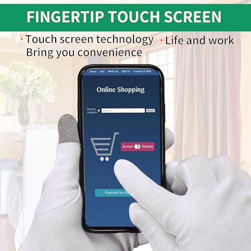 Sibba 3 Pairs Touch Screen Moisturizing Gloves White Cotton Moisturizing Gloves Overnight Bedtime Heal Eczema Sleeping Lotion Hand Spa Treatment Gloves Repair Rough Cracked Dry Chapped Hands Skin