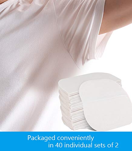 Underarm Sweat Pads for Women and Men, 80 Pack Premium Underarm Sweat Pads Fight Hyperhidrosis, Extra Large Disposable Armpit Sweat Stain Pads,Underarm Shields Comfortable Unflavored, Non Visible