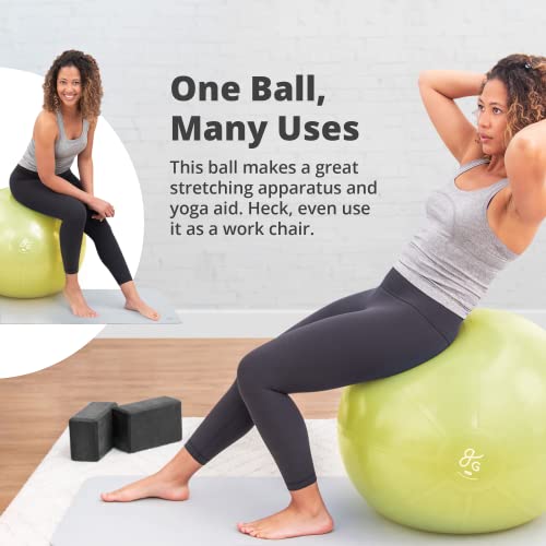 Greater Goods Exercise Ball - Yoga Ball for Working Out, Balance, Stability, and Pregnancy, Avocado Green, 55cm