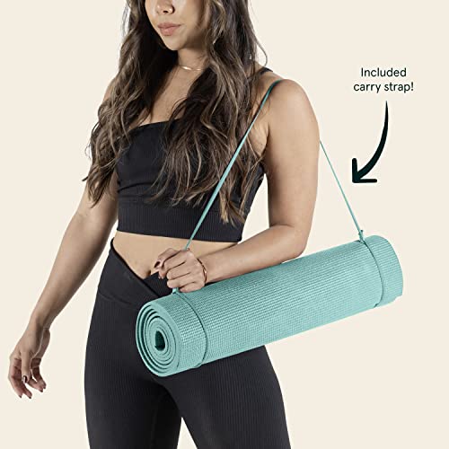 Retrospec Pismo Yoga Mat for Men & Women - 72” x 24” x 5mm - Extra Long Non Slip Exercise Mat for Yoga, Pilates, Stretching, Floor & Home Workouts - Blue Lagoon