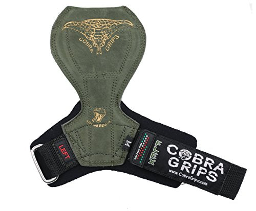 2018 Cobra Grips Flex Model Weight Lifting Gloves Heavy Duty Straps Alternative Power Lifting Hooks Best for Deadlifts with Padded Wrist Wrap Support Bodybuilding (Small, Green Rubber)