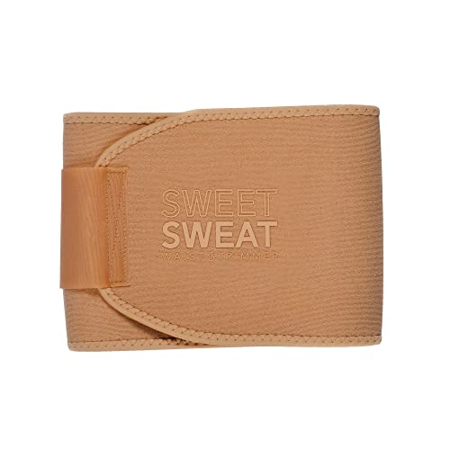 Sweet Sweat Toned Waist Trimmer for Women and Men | Premium Waist Trainer Belt to 'Tone' Your Stomach Area (Clay, Small)