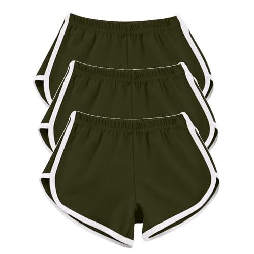 3 Pack Athletic Shorts for Women Multipack Running Shorts Elastic Waist Biker Shorts Plus Size Workout Gym Shorts