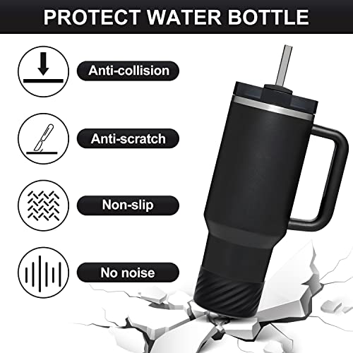 Affute Protective Silicone Boot for Stanley Quencher H2.0 40 oz & IceFlow Flip 20 oz 30 oz and hydroflask 12-24 oz, Anti-Slip Bottle Bottom Sleeve Cover (Orchid)
