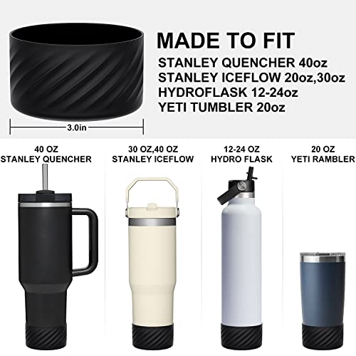 Affute Protective Silicone Boot for Stanley Quencher H2.0 40 oz & IceFlow Flip 20 oz 30 oz and hydroflask 12-24 oz, Anti-Slip Bottle Bottom Sleeve Cover (Orchid)