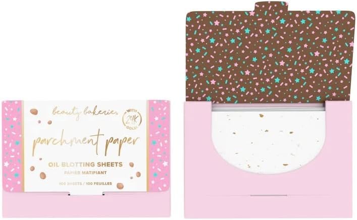 Beauty Bakerie Parchment Paper Oil Blotting Sheets for Face, Makeup Essentials for Oily Skin, Blotting Papers for Face, Oil Control Absorbing Sheets, 100 Sheets
