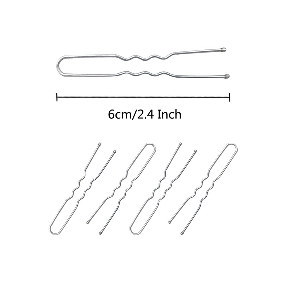 330 Count U Shaped Silver Hair Pins for Buns, YINGFENG 2.4inch Bun Pins Silver Hair Pins for Women with Storage Box for Updos French Twists