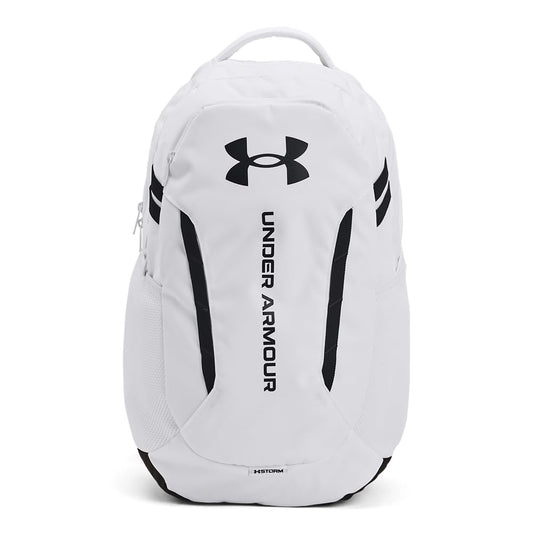 Under Armour Unisex-Adult Hustle 6.0 Backpack, (100) White/White/Black, One Size Fits Most
