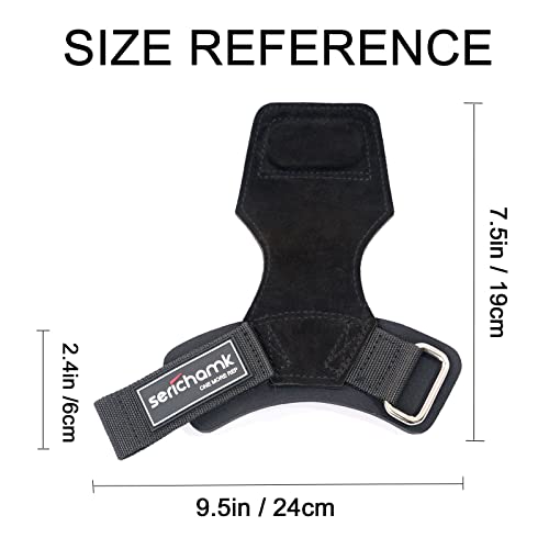 Wrist Wraps for Weightlifting Men Leather Gym Straps for Men Non-Slip Lifting Grips Straps for Deadlift Workout Hand Straps for Weight Lifting Black