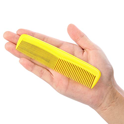 Leinuosen 12 Pieces Hair Combs Set Pocket Plastic Fine Tooth Dressing Comb for Women and Men, Peines Para Cabello(Yellow, Purple, Green, Blue, Red, Pink)