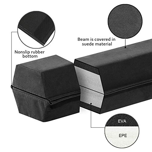 FBSPORT 8ft Balance Beam: Folding Floor Gymnastics Equipment for Kids Adults,Non Slip Rubber Base, Gymnastics Beam for Training, Practice, Physical Therapy and Professional Home Training