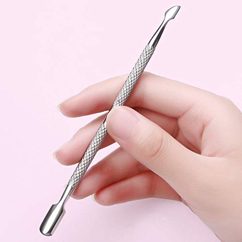 15Pcs Cuticle Pusher Remover and Cutter, Creatiee Double Ended Stainless Steel Cuticle Cleaner Nail Gel Polish Removal, Manicure Pedicure Nail Tools for Fingernails Toenails - Professional & Durable