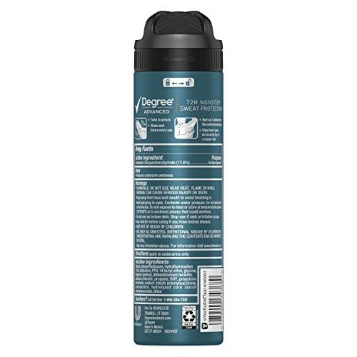 Degree Men Advanced Antiperspirant Deodorant Dry Spray Adventure 72-Hour Sweat and Odor Protection Deodorant For Men With MotionSense Technology, 3.8 Ounce (Pack of 3)