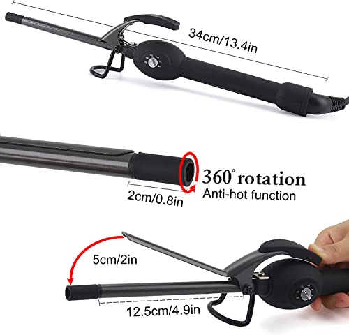 Large Ceramic Curling Wand - 1 1/2 inch Barrel with LCD Digital Temperature Control, Travel-Friendly Design with Heat-Resistant Glove - Versatile Beach Waver for Big, Bouncy Curls for Women