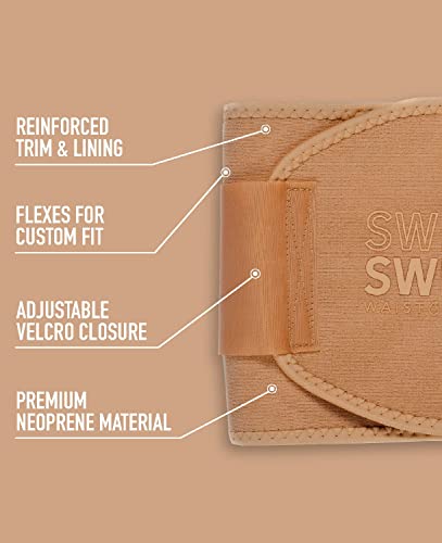 Sweet Sweat Toned Waist Trimmer for Women and Men | Premium Waist Trainer Belt to 'Tone' Your Stomach Area (Clay, Small)