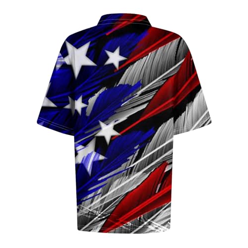 Red White and Blue Shirts for Women,Lightning Deals of Today Prime Polo Shirts for Women Womens Tops Dressy Casual,Golf Shirts for Woman Summer Tops for Women 2024 Trendy Blouses（Ai-Blue，XXXL）