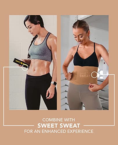 Sweet Sweat Toned Waist Trimmer for Women and Men | Premium Waist Trainer Belt to 'Tone' Your Stomach Area (Clay, Small)