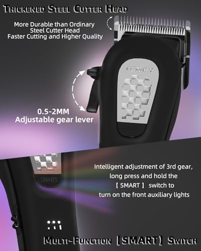 TCMKY Hair Clippers for Men Cordless&Corded Barber Clippers for Hair Cutting & Grooming Professional Hair Trimmer for Men Rechargeable Hair Trimmer Kit for Household(Black)