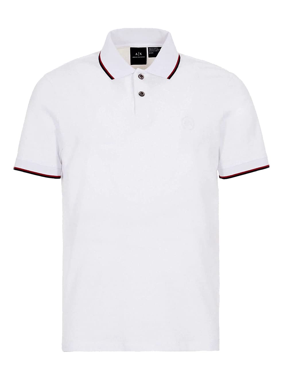 A|X Armani Exchange Men's Short Sleeve Jersey Knit Polo, 1100 White, S