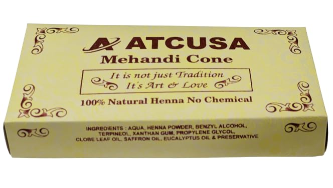 100% Natural Ready to Use Henna Paste Hair Color | Hair Dye Cones | Infused with kesar Oil | 25 gm each | Dark Reddish-Brown Color | Made from Organica henna powder Sourced from Rajasthan India | (25 Grams each cone, 4)