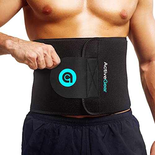 ActiveGear Waist Trimmer Belt for Stomach and Back Lumbar Support, Medium: 8" x 42" - Army Green