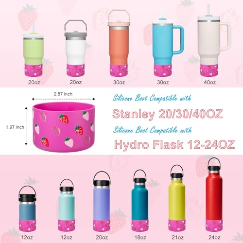 Boot for Stanley Cup 40 30 20 OZ, Silicone Boots for Stanley IceFlow 30OZ 20OZ, Bottom Cover Protector for Stanley Quencher 40OZ Tumbler with Handle, Sleeve Covers for Stanley Cup Accessories Boot