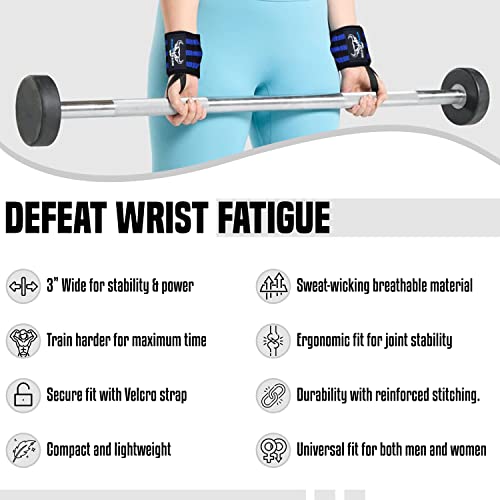 BEAST RAGE Lifting Wrist Straps for Weightlifting, Weight Lifting Straps Gym Power Workouts Lifting Straps Padded Cotton Men Women Supportive Lift Deadlift Straps Hard Pull Exercise Straps (Black)