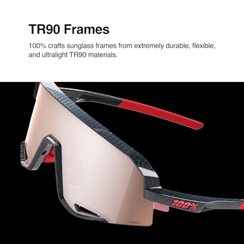 100% SLENDALE - Sunglasses for Outdoor Sports - Comfortable & Durable Sunglasses with Secure Fit - Lightweight & Shatterproof - Matte Black, HiPER Blue Multilayer Mirror