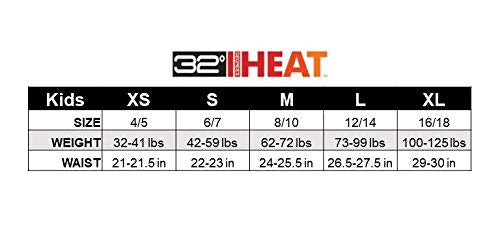 32 Degrees Kid's Heat Base Layer Long Sleeve Crew Neck and Legging Set (Black, Medium)