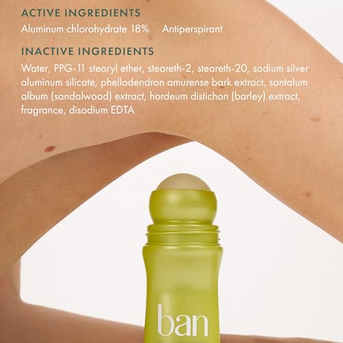 Ban Invisible Roll-on Antiperspirant Deodorant for Women and Men, 24-hour Underarm Odor & Sweat Protection, Satin Breeze, 3.5 Oz, Pack of 4